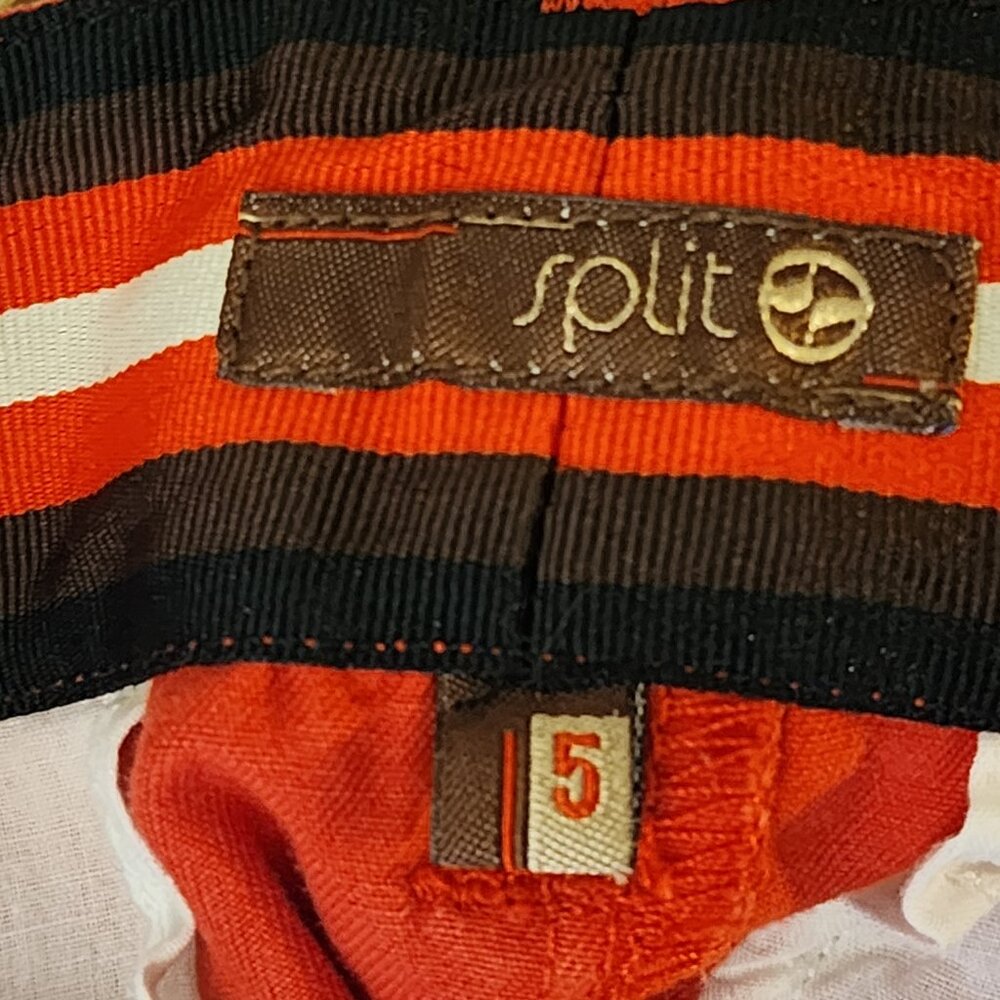 Split Red Cotton Mini Skirt | Y2K Retro Back Pocket Button Detail | Size 5 - Picture 8 of 10